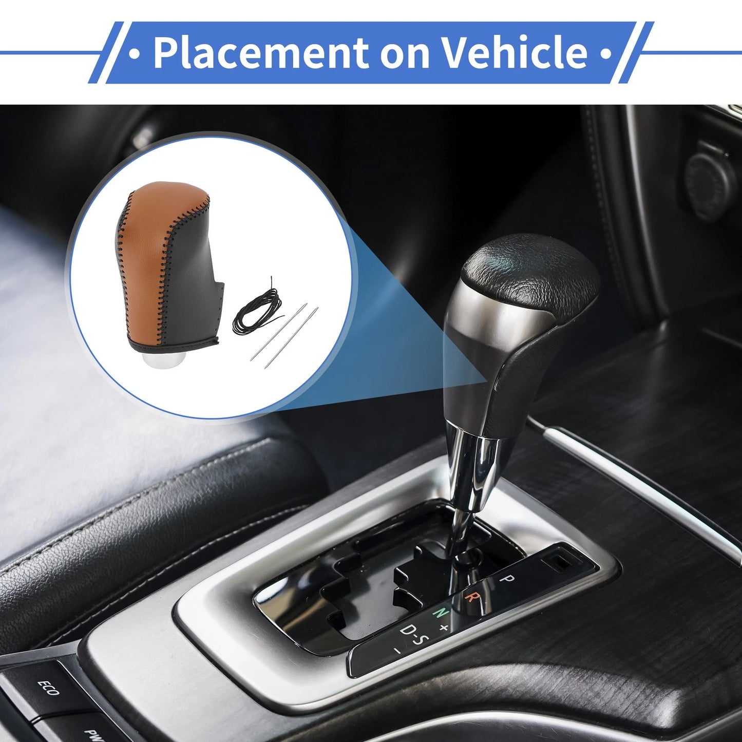 Gear Shift Knob Cover for Mazda 3 (2014–2018) Black Faux Leather