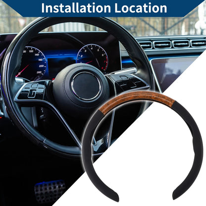 Steering Wheel Cover for Car (14.96", Light Brown Mahogany)