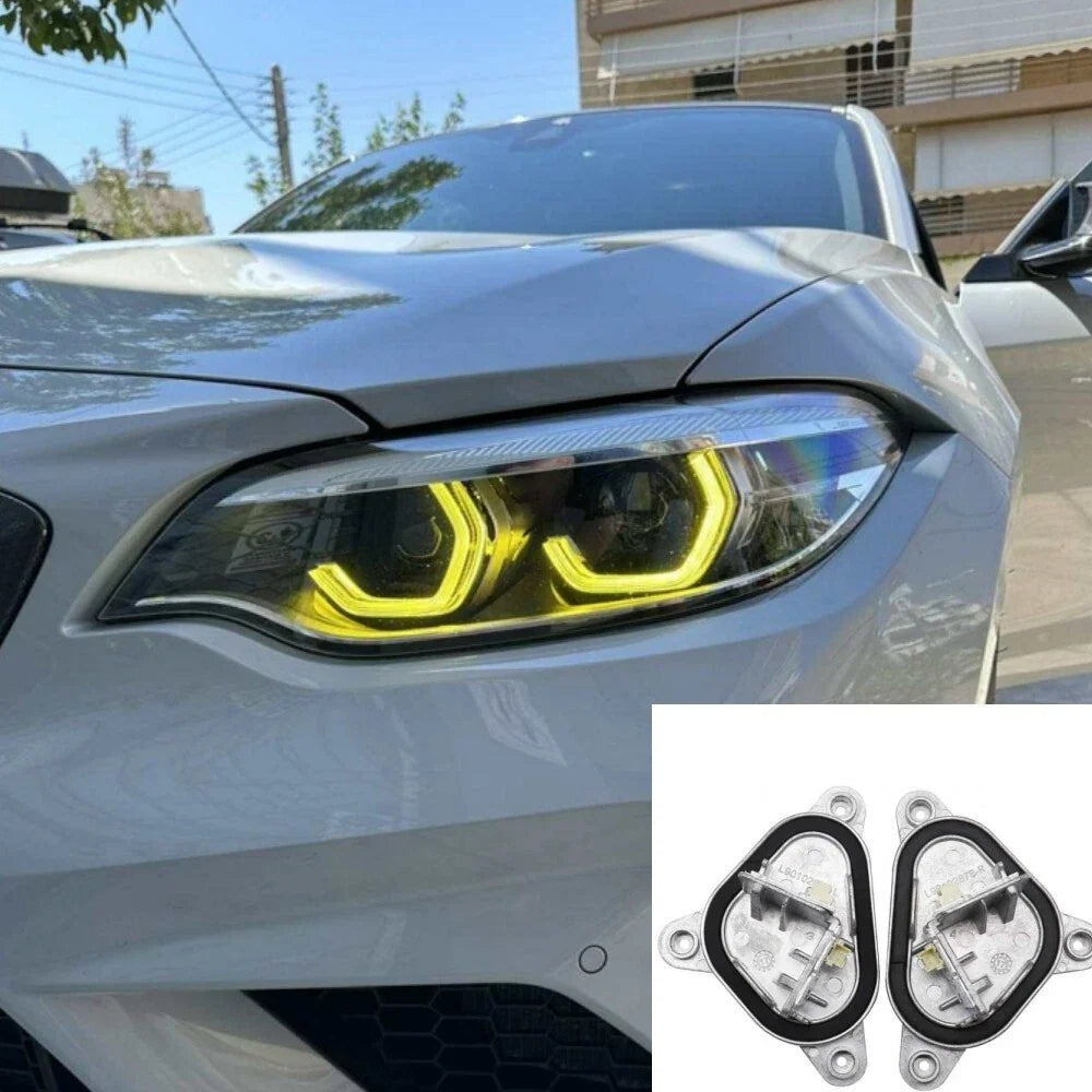 2 x Yellow Angel Eyes DRL LED Headlights for BMW F22/F23/F87 (2014–2020)