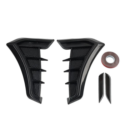 Black Fender Hood Air Flow Intake Trim for Car Side Ventilation Decals