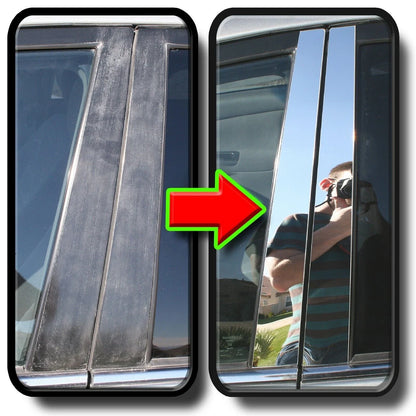 6PCS Set Chrome Pillar Trim Door Cover Mirrored Post for Jeep Compass (2007–2015)