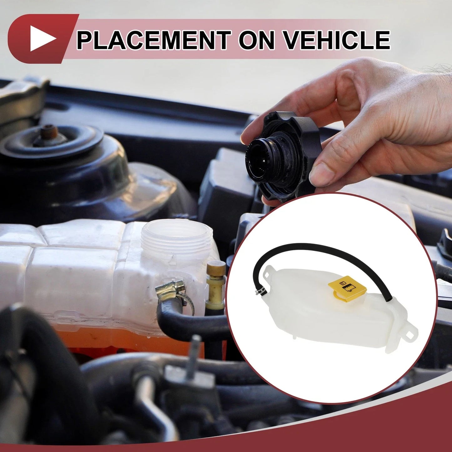 Coolant Expansion Overflow Tank with Cap for Chrysler 200 (2011-2014)