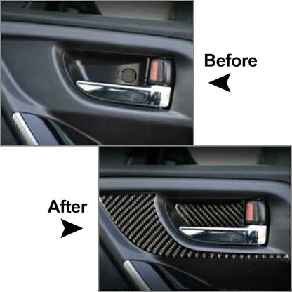 4 x Carbon Fiber Interior Door Bowl Cover Trim for Subaru Forester (2013-2018)