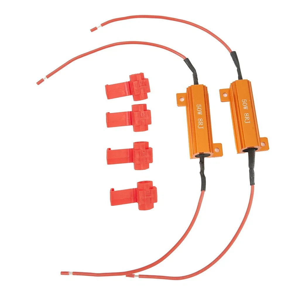 4 x 12V LED LOAD RESISTORS 50W 8 OHM for LED TAIL LIGHTS BULB FLASH INDICATORS