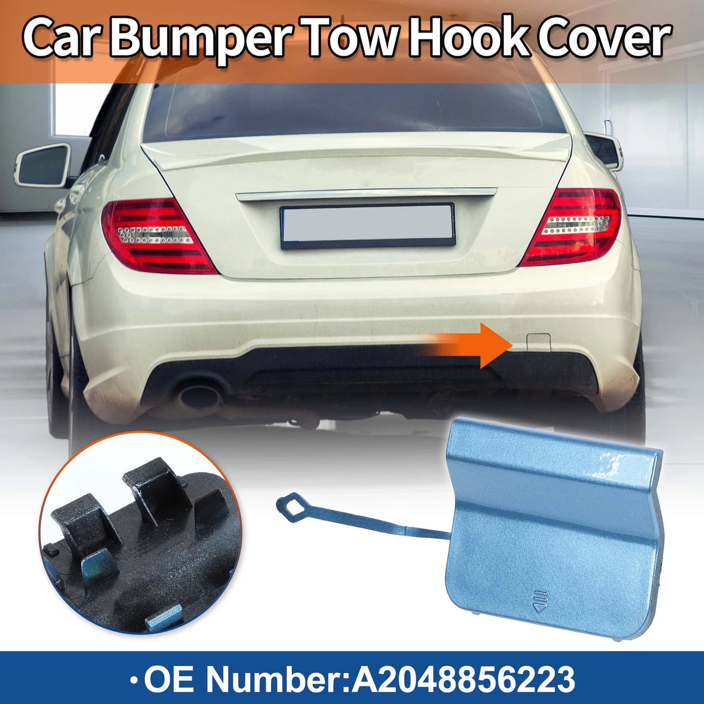 Rear Car Bumper Tow Hook Cover for Mercedes-Benz C-Class (2012–2015)