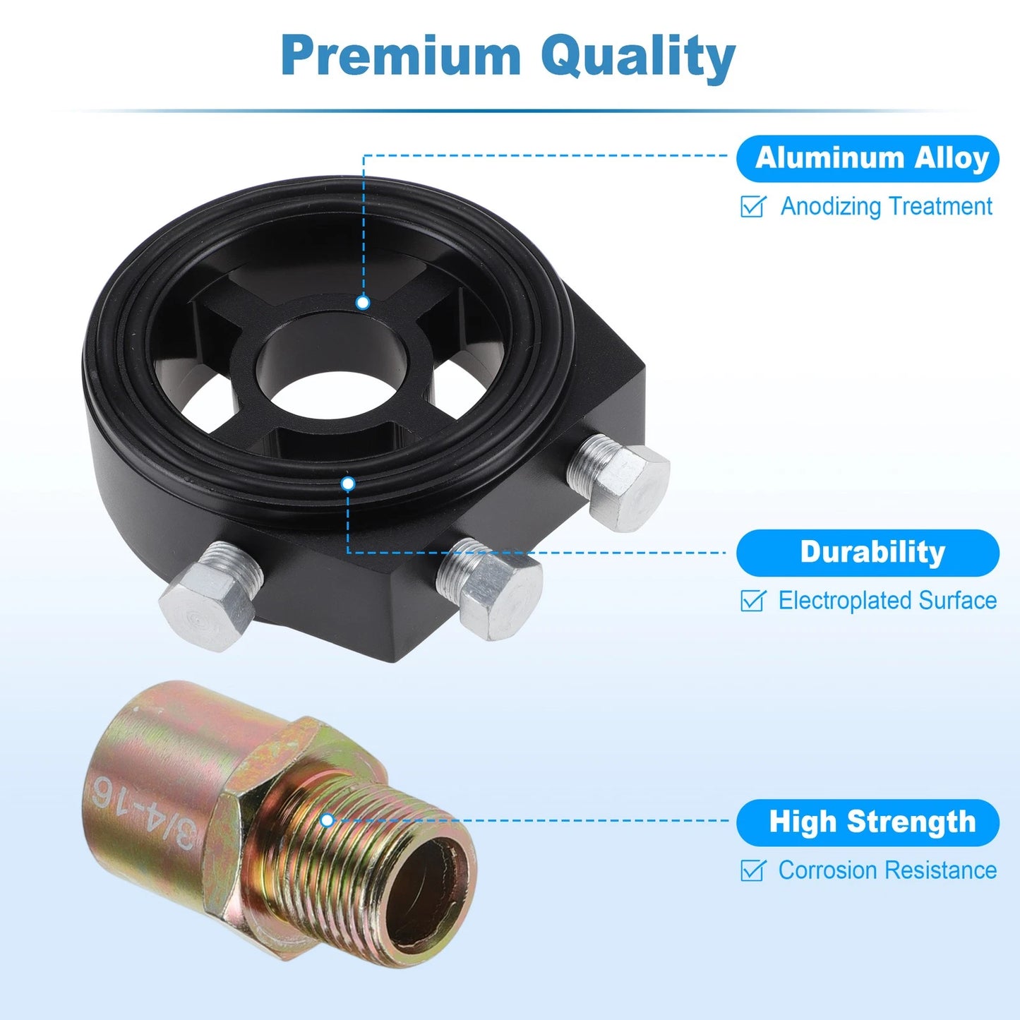 Oil Cooler Sandwich Plate Adapter Set   - M20x1.5, 3/4-16