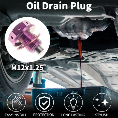 M12x1.25 Magnetic Oil Drain Plug for Universal Applications (Titanium Alloy)
