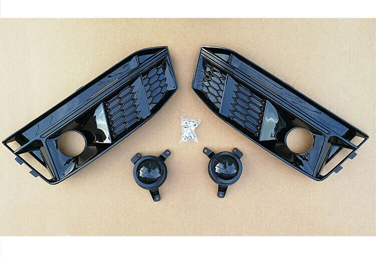 Front Bumper Fog Light Grille Lamp Cover for Audi A4 B9 S-Line (2017–2019)