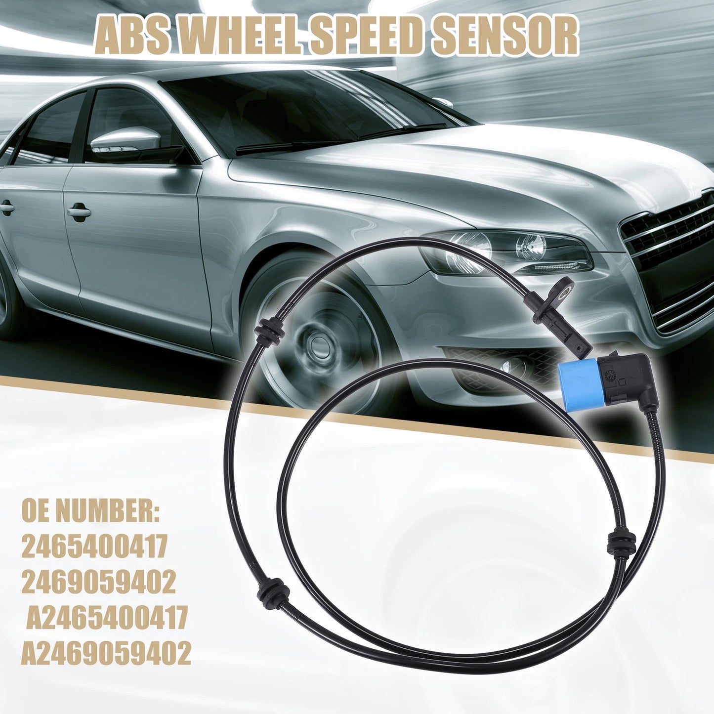 Set of 2 Rear ABS Wheel Speed Sensors for Mercedes-Benz (2465400417)