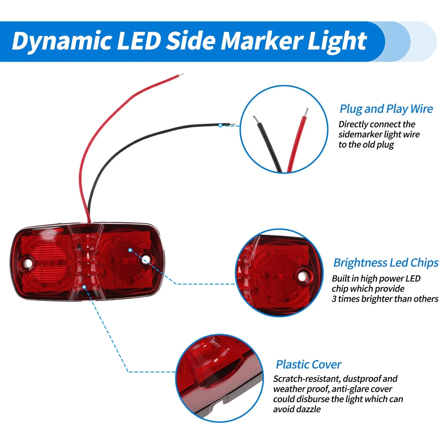 Set of 4 LED Side Fender Marker Lights