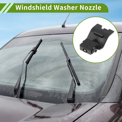 Set of 2 Front Windshield Washer Nozzles for Toyota Sienna Venza (2011–2020) No. 853810T010 Black