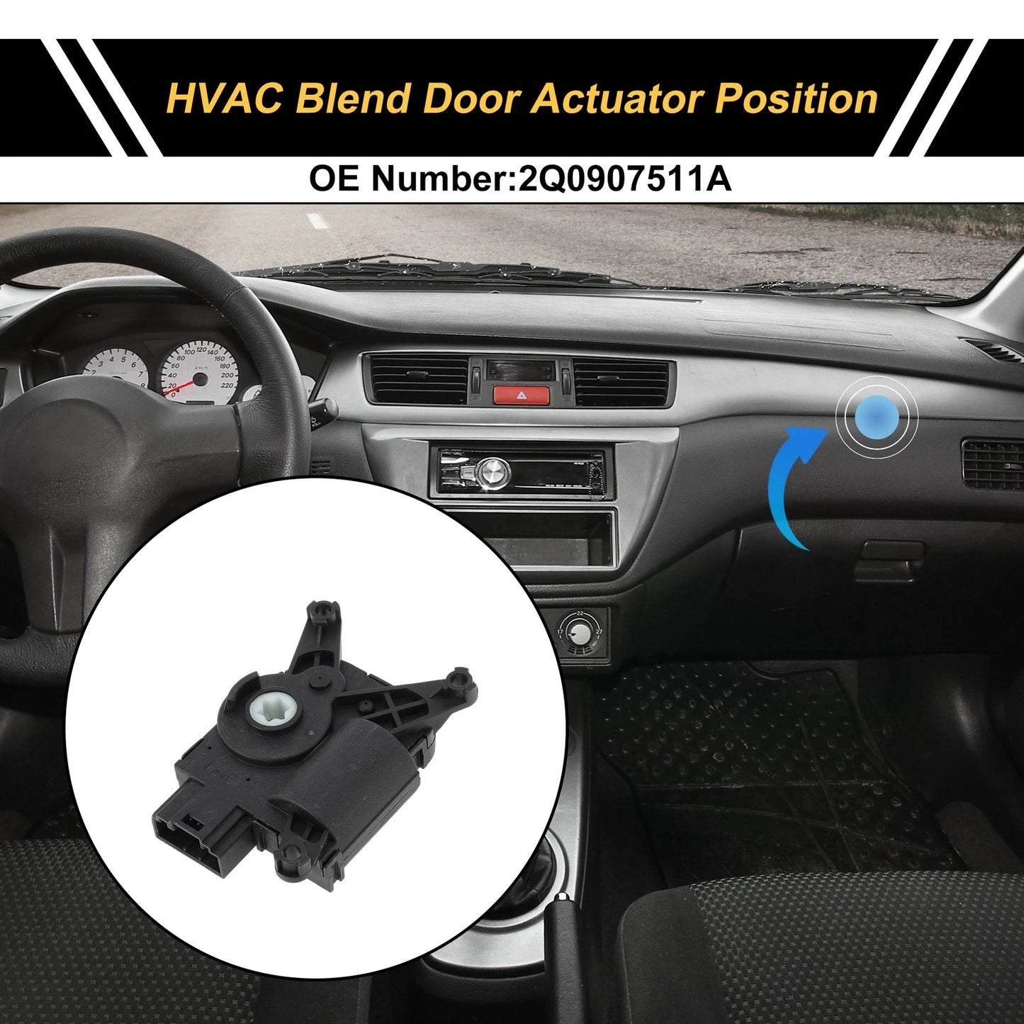 HVAC Heater Blend Door Actuator for Volkswagen Tiguan (2012–2016) No. 2Q0907511A