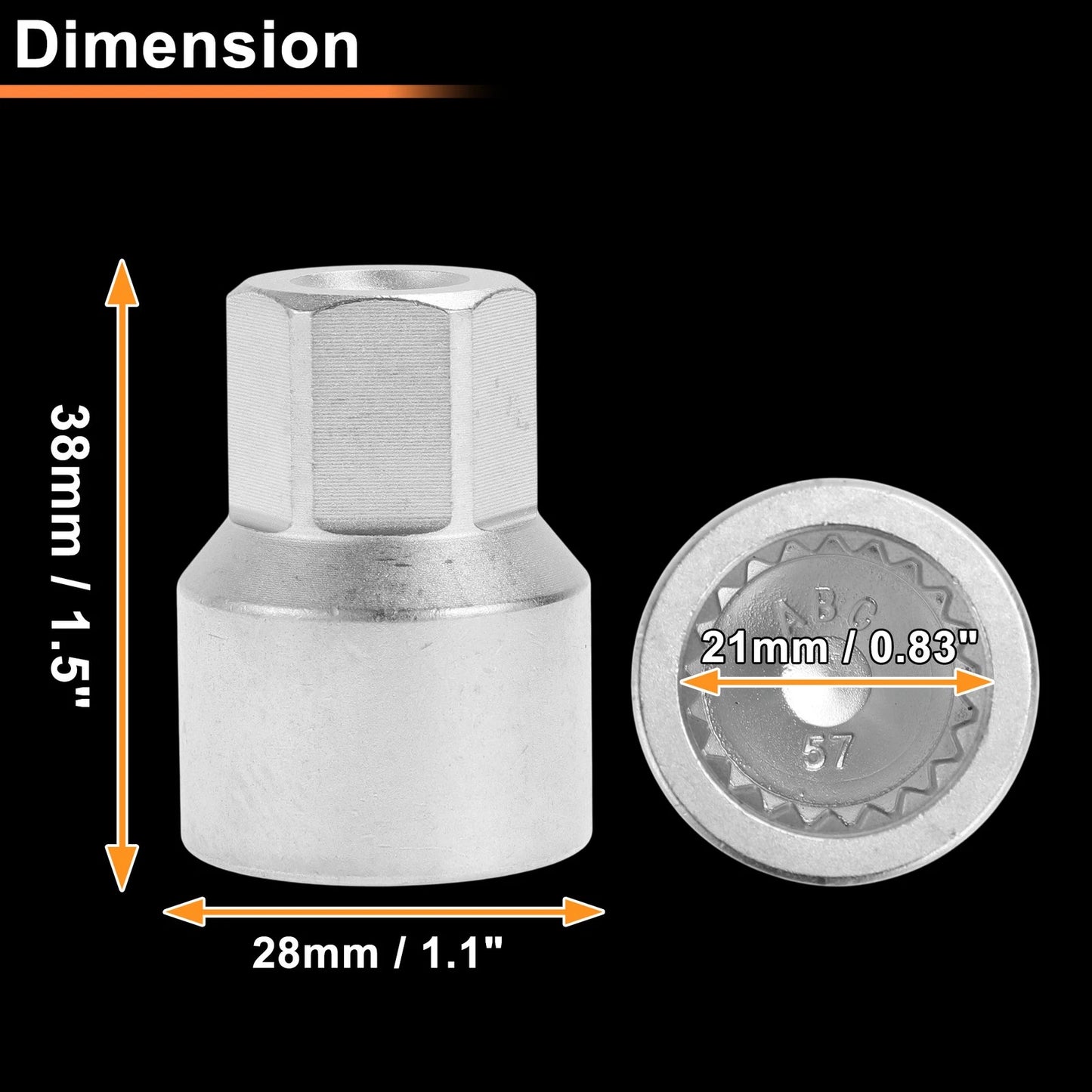 Wheel Lock Lug Nut for VW Touareg (2004–2010) - ABC57/21Pt