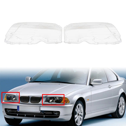 Set of 2 Front Headlight Lens Covers for BMW 3 Series E46 (1999–2023)