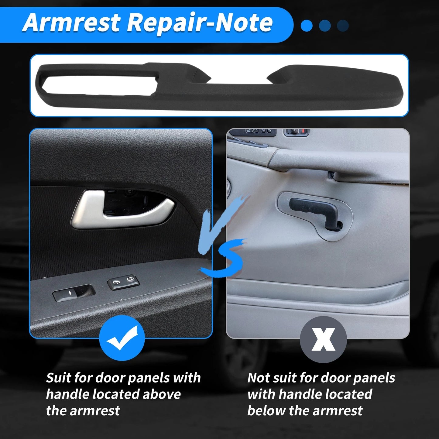 Armrest Repair for Chevrolet Silverado (2007–2018) No.80995 Black