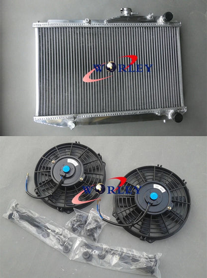 Aluminum Radiator with Fans for Toyota Corolla AE86 (1983–1987)