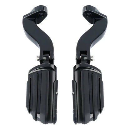 Black Rear Passenger Foot Pegs for Harley Road Street Glide (1993-2020)