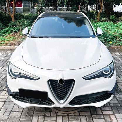 Gloss Black Front Bumper Fin Canards Splitter for Alfa Romeo Stelvio (17–25)