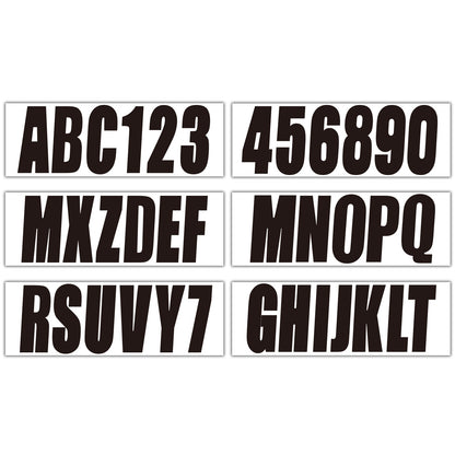 3" Boat Registration Numbers and Letters Decals Custom Black