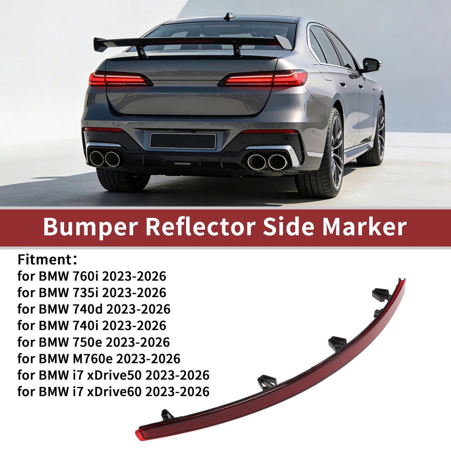 Rear Left Bumper Reflector No. 63149464195 for BMW 760i (2023–2026)