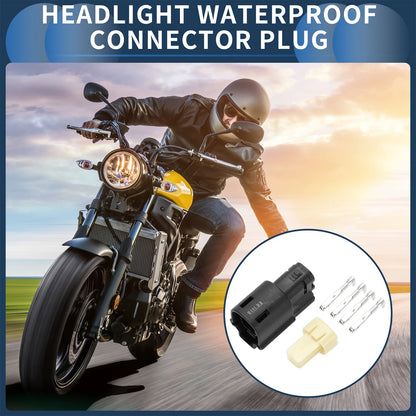 Set of 4 Pin Headlight Waterproof Connector Plugs for Harley-Davidson
