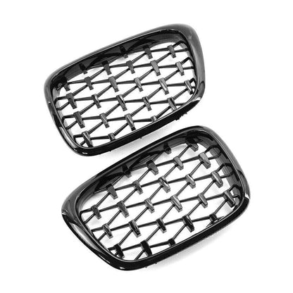 Honeycombe Front Bumper Mesh Grille Black for BMW E39 5-Series (1999-2003)