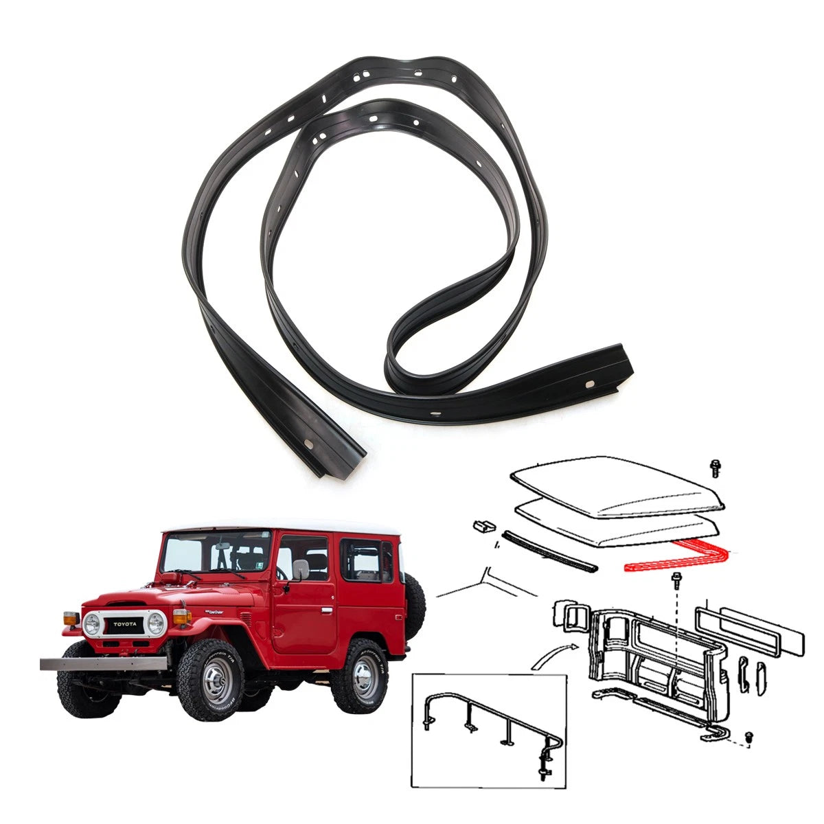 Roof Drip Moulding for Toyota Land Cruiser BJ45 FJ45 HJ45 HJ47 (1969–1986)