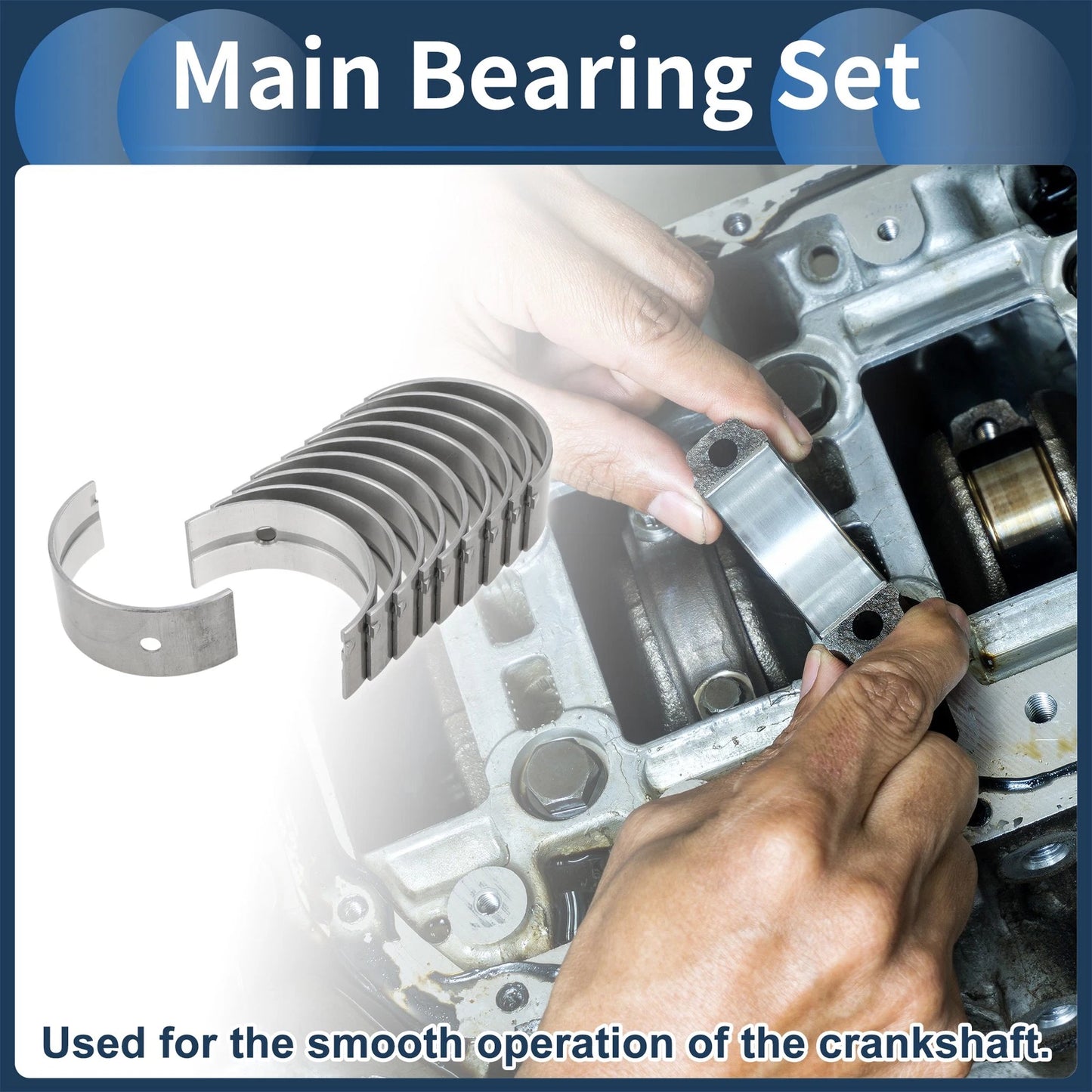 Main Bearing Set No.1170254010 for Toyota Toyoace (1979–1985) 10 Pcs