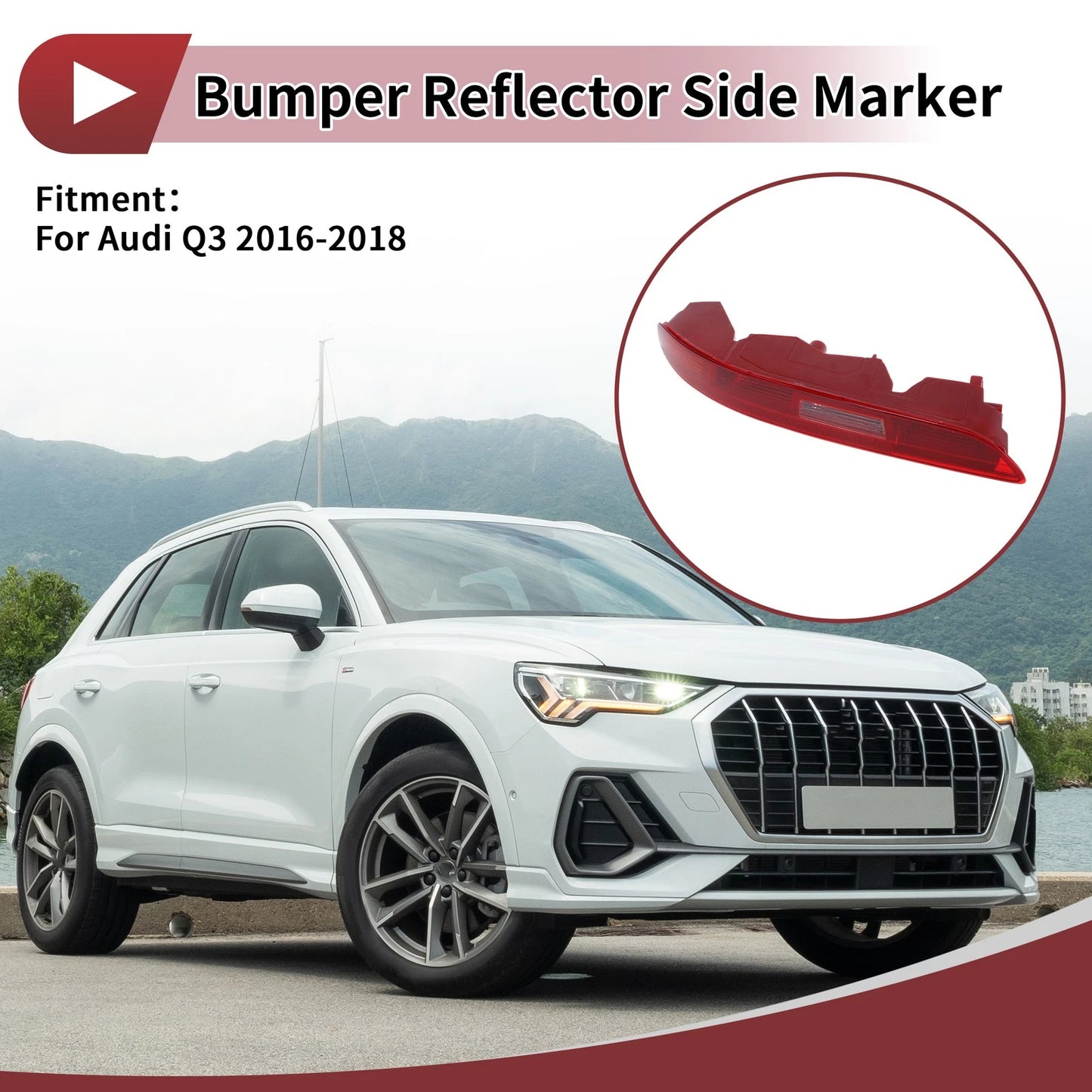 1 Pc Rear Left Bumper Reflector for Audi Q3 (2016–2018) No. 8UD945095B