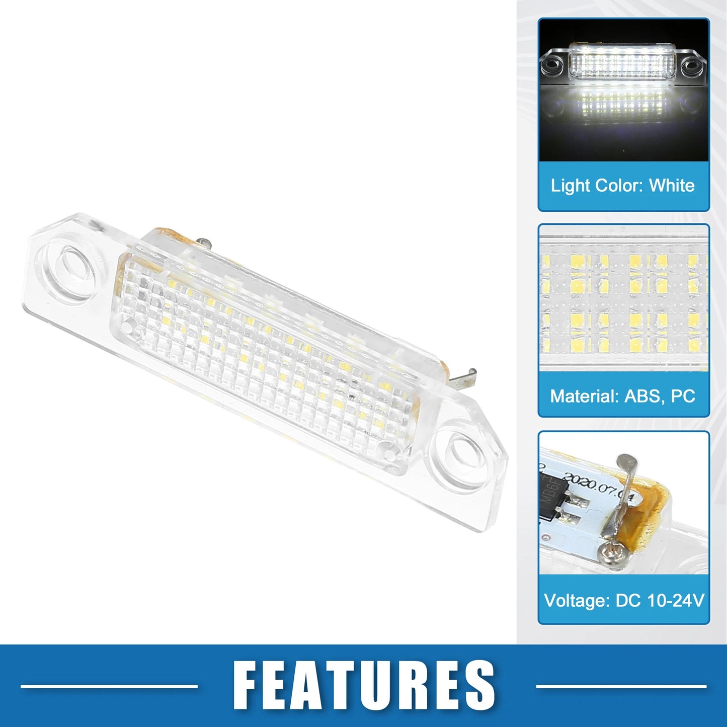 2X LED License Plate Light No. 6E5Z13550A for Ford Fusion (2006–2012)