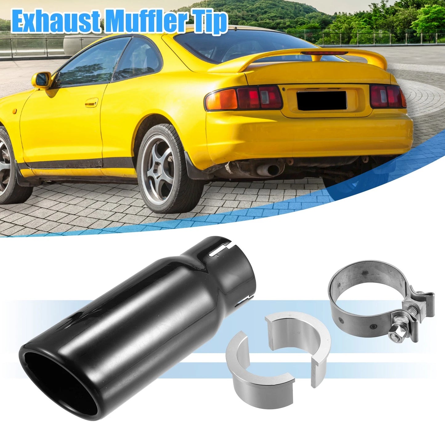 Set Exhaust Muffler Tip w/Clamp for Toyota 4Runner (2018–2021)