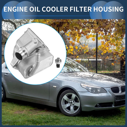 1 Set Engine Oil Cooler Filter Housing with Sensors for BMW 128i