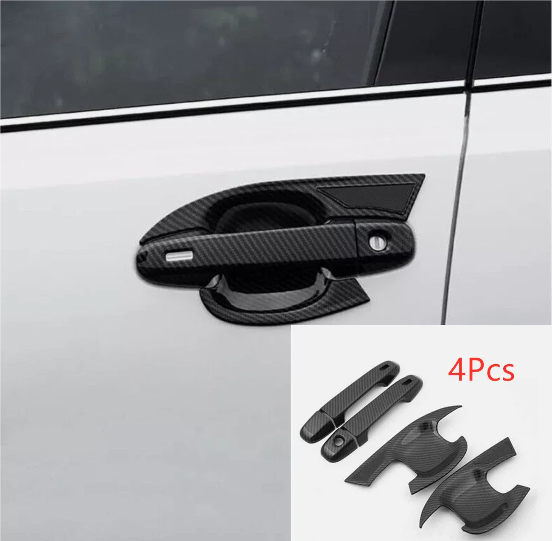 4x Carbon Fiber Front Door Handle Decor Cover Trim for Toyota C-HR (2017–2022)
