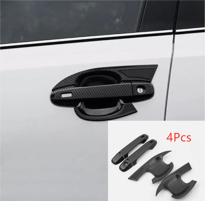 4x Carbon Fiber Front Door Handle Decor Cover Trim for Toyota C-HR (2017–2022)