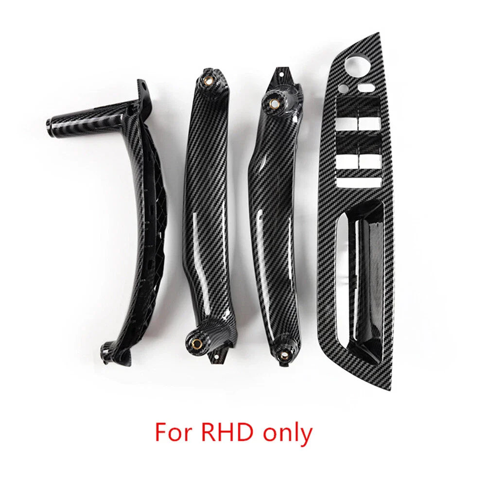 4 Pcs Carbon Fiber Inner Door Pull Handle Trim for BMW X5 X6 (2007-2013)