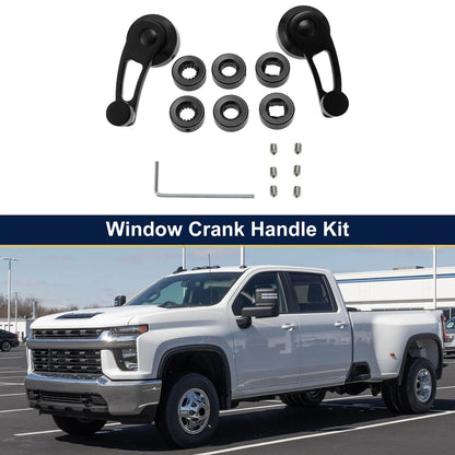Car Door Window Crank Handle for Chevy, Ford, Chrysler - Black 1 Set