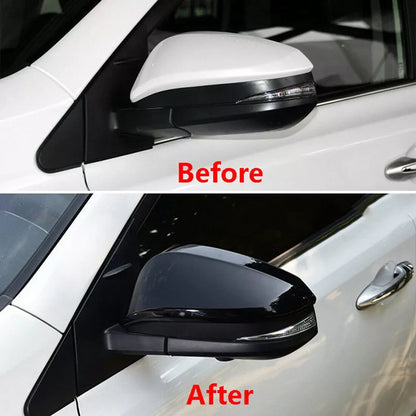 2 x Gloss Black Mirror Cover Trim for TOYOTA RAV4 (2014–2018)