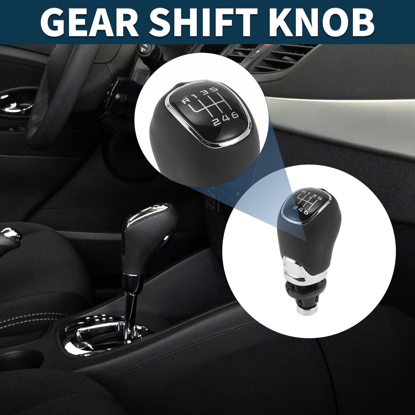 6 Speed Gear Shifter Knob for Skoda Octavia II 1Z3 (2004–2013) Plastic