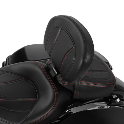 Black Front Rider Backrest for Harley Touring Road King Glide (2009-2023)