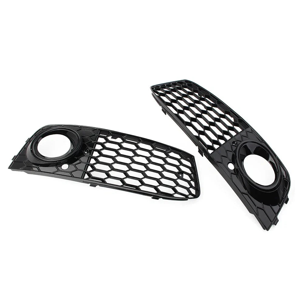 Front Fog Light Honeycomb Grille Cover for Audi A4 B8 (2009-2012) Black