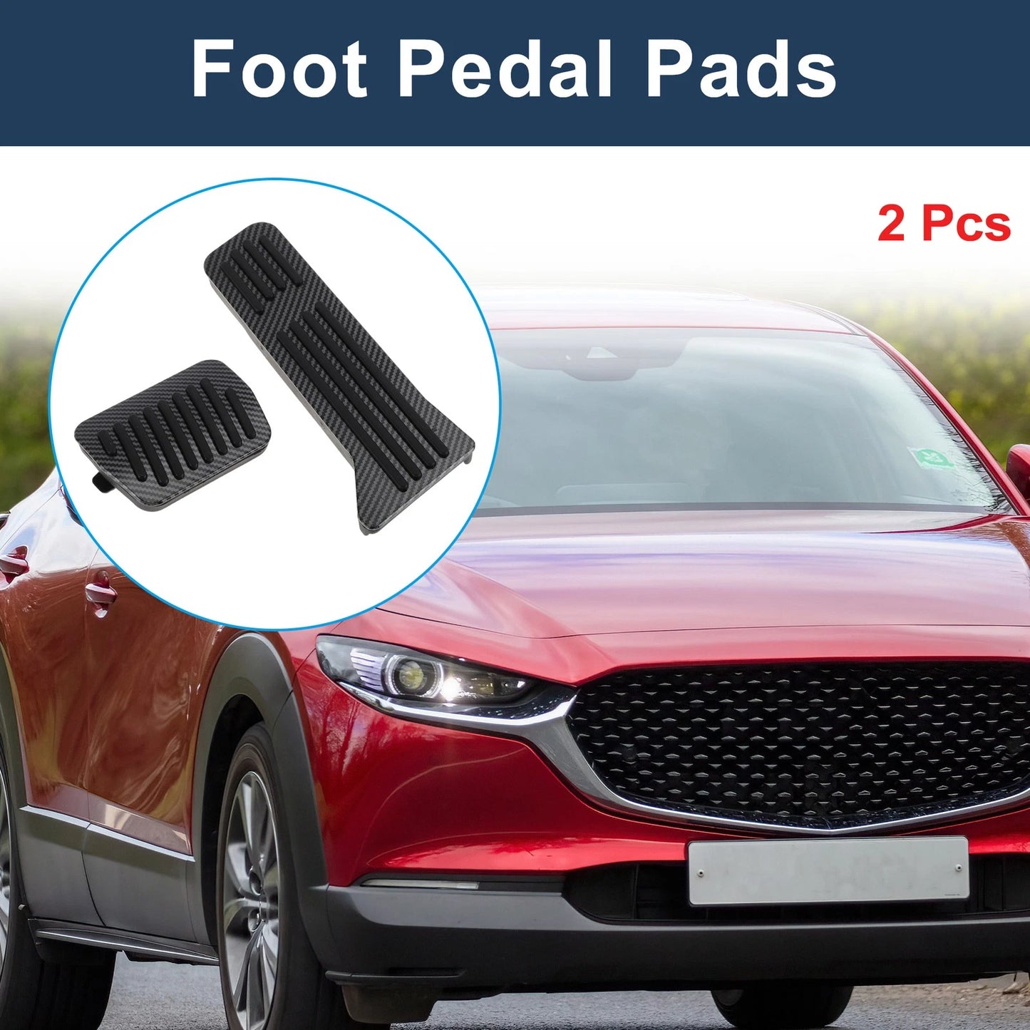 2X Automatic Foot Accelerator Pedal Covers for Mazda CX-5 (2013–2021) Black