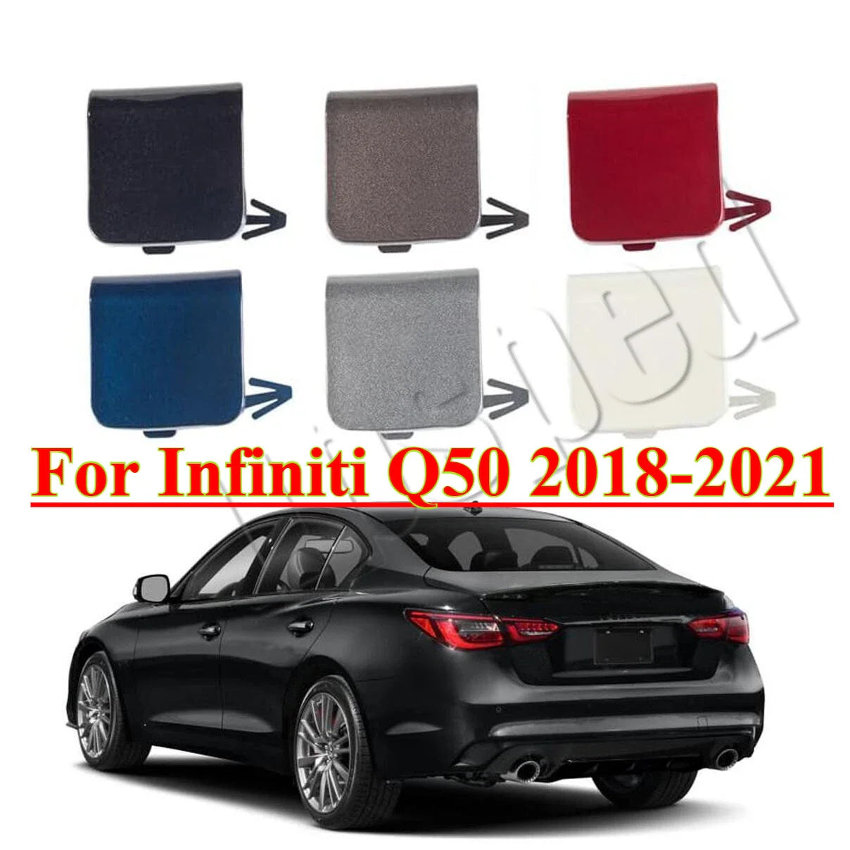 Rear Bumper Tow Hook Eye Cover Cap for Infiniti Q50 (2018–2021)