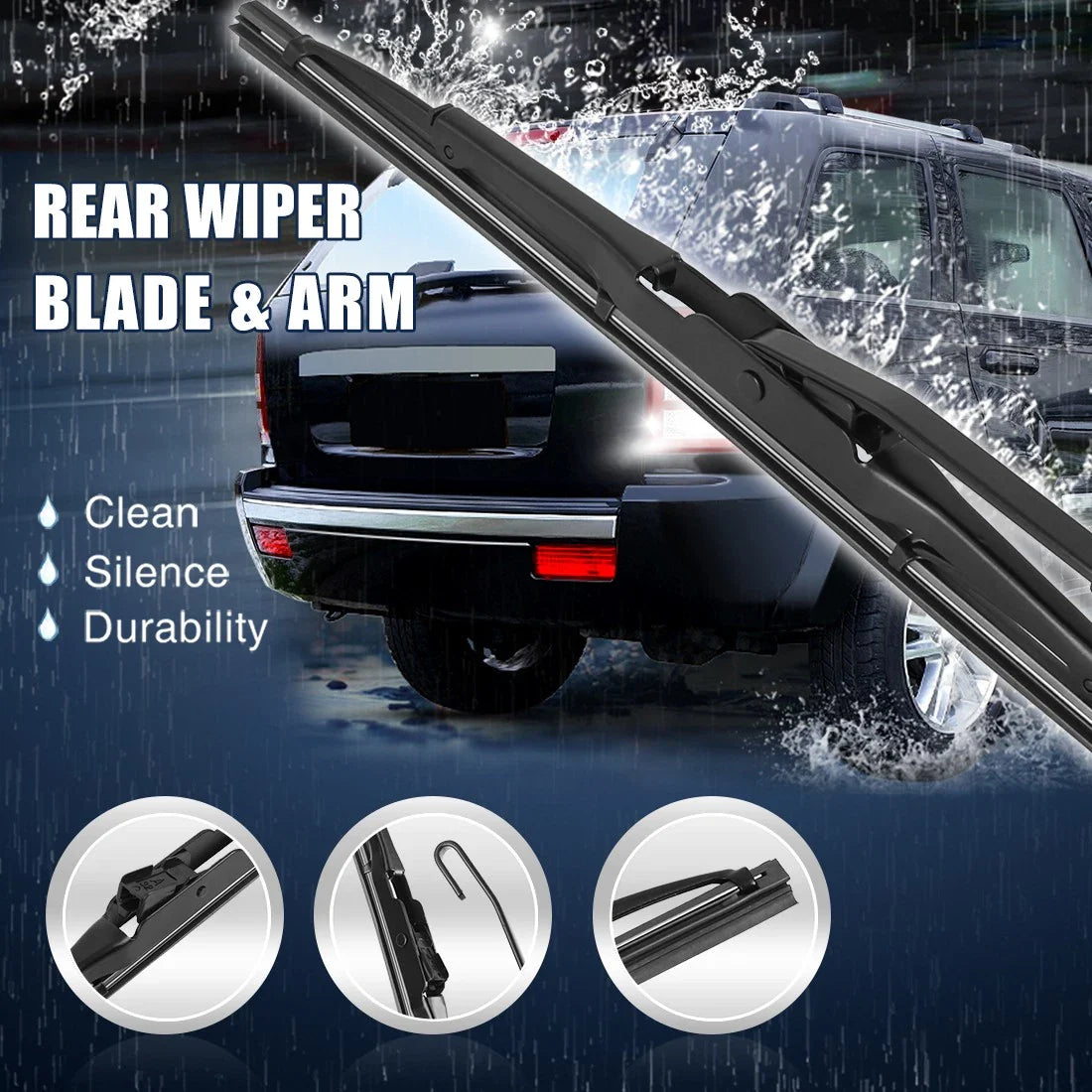 Rear Windshield Wiper Blade Arm Set 2 x 285mm for Dodge Caliber (2008-2017)
