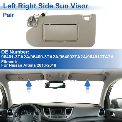 Set of 2 Sun Visors for Nissan Altima (2013–2018) No. 96401-3TA2A Beige