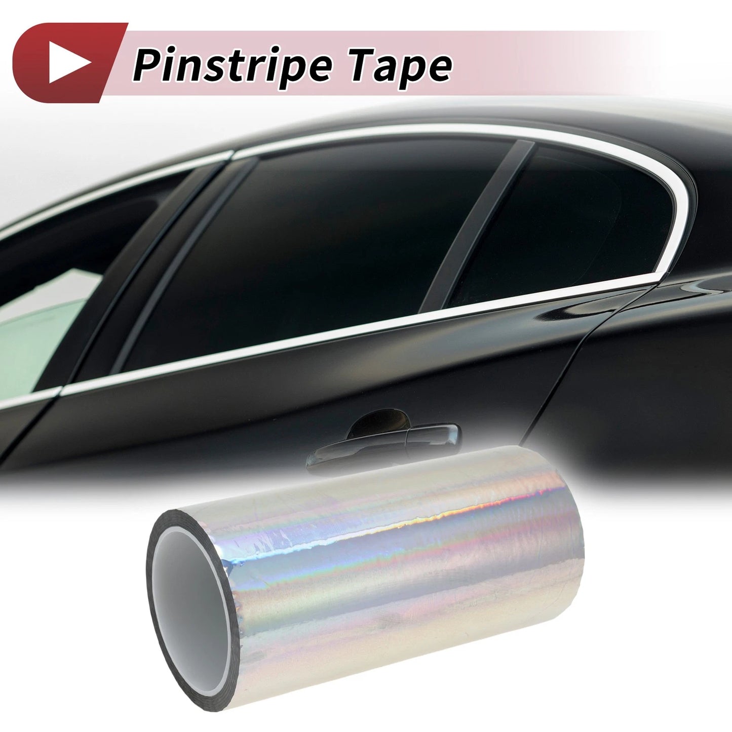 Pinstripe Tape 200mm x 50m for Car Motorcycle Boat Laser Silver Tone (1 Pcs)