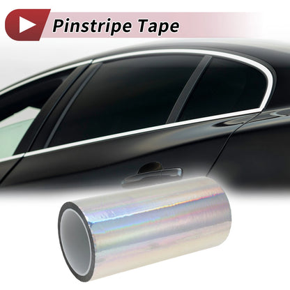 Pinstripe Tape 200mm x 50m for Car Motorcycle Boat Laser Silver Tone (1 Pcs)