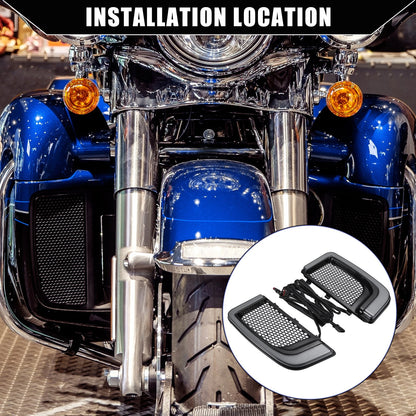 Set of 2 Motorcycle Fairing Lower Grills Turn Signals for Harley Road Glide (2015–2023)