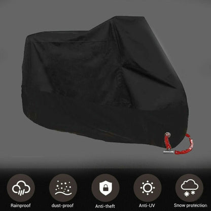Black Motorcycle Tarpaulin Cover for L Motorcycle (UV, Waterproof)
