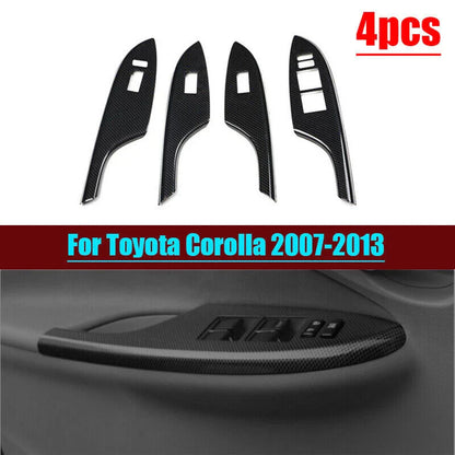 ABS Carbon Fiber Door Window Switch Cover Trim for Toyota Corolla (2007–2013)