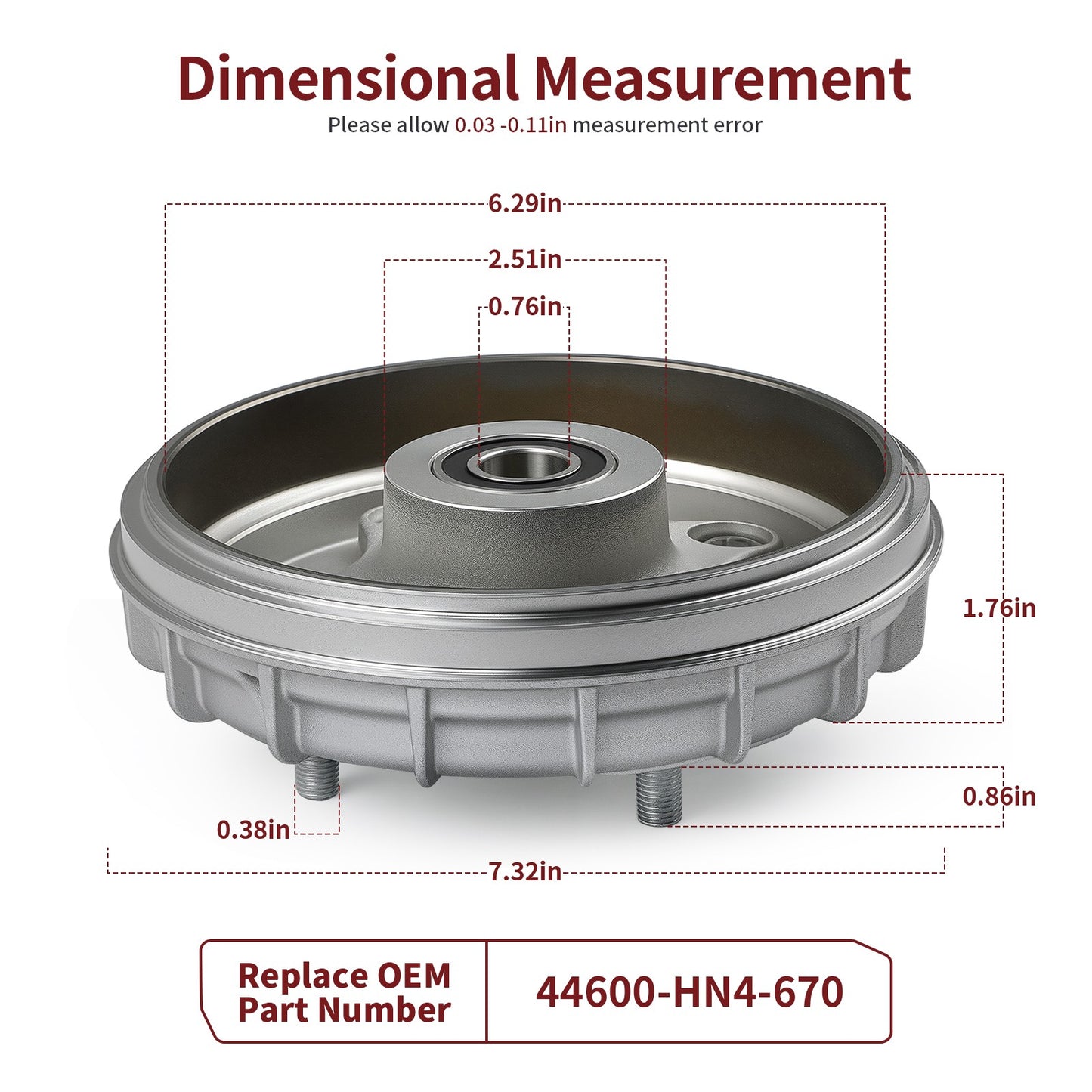 2 Front Brake Drums for Honda Rancher 350 TRX350TE TM 2000–2006